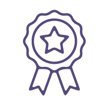 icono calidad morado fondo transparente