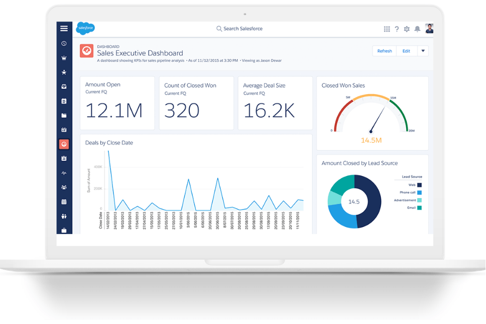 Imagen de portátil ejecutando Salesforce