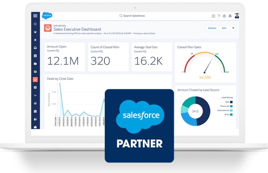 captura de pantalla de salesforce con logotipo partner