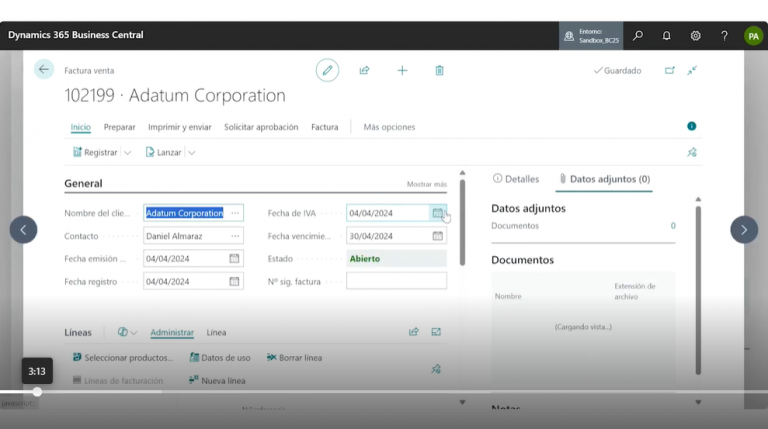 Captura video Novedades Busines Central en PKF Attest