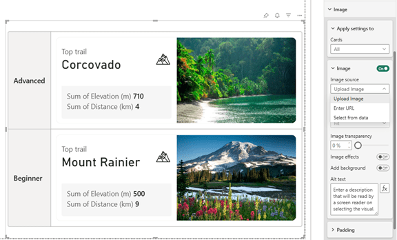 Nuevo visual Card de Power BI