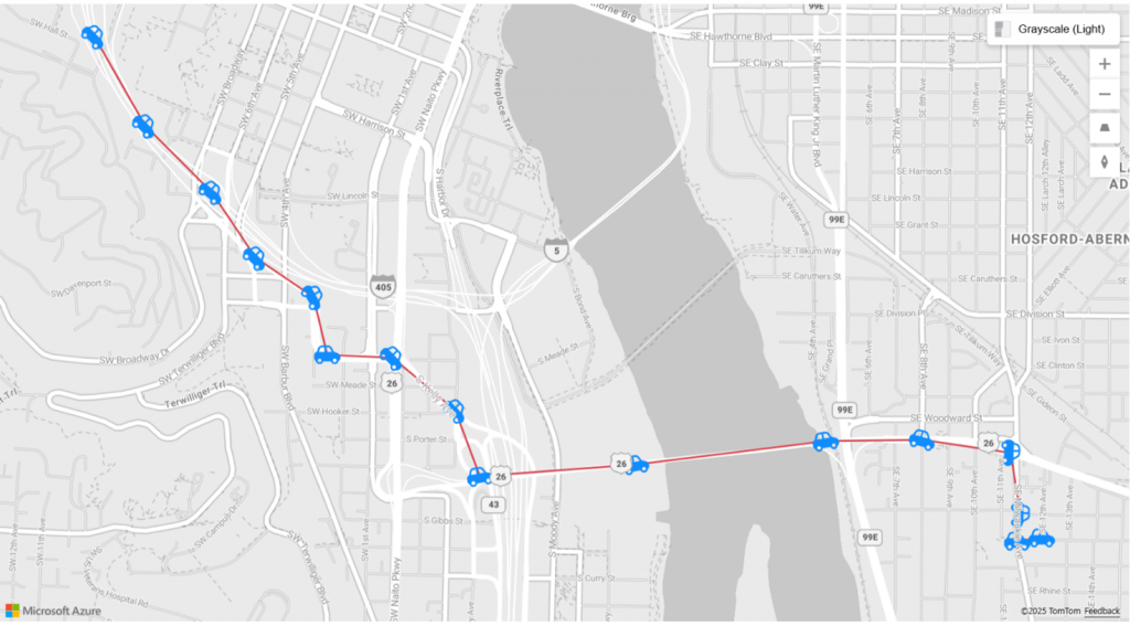 Mapa de las Markers en Azure Maps