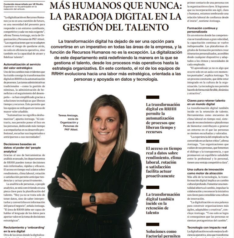 captura entrevista a teresa, socia de consultoría de capital humano en Expansión